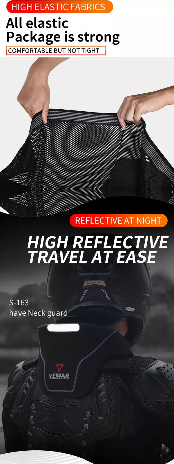 Vemar Full Body Armor Motorcycle Jacket Chest Back Protector Moto Body Armor Guard Motocross Racing Armor Jacket Cycling MX Coat