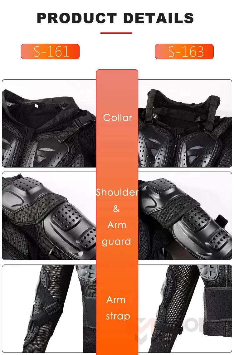Vemar Full Body Armor Motorcycle Jacket Chest Back Protector Moto Body Armor Guard Motocross Racing Armor Jacket Cycling MX Coat